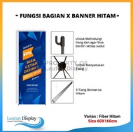 X Banner 60 Cm X 160 Cm Murah (Kerangka Saja) Warna Hitam, Stand Banner Tiang X Stand Banner Putih A