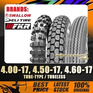 TAYAR 4.00-17, 400-17, 4.50-17, 450-17, 4.60-17, 460-17 FKR/SWALLOW/DELI TUBELESS/TUBE-TYPE TYRE [TY