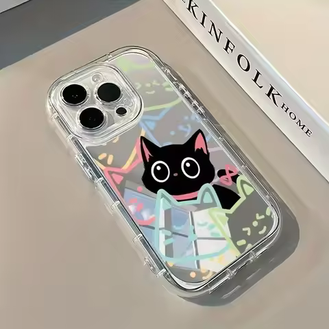 For Huawei Nova 7 6 5 Pro SE 4 Nova Y90 Y73 Y72 Y72S Y63 Y60 Phone Case Cute Colorful Cat Mirror Bac