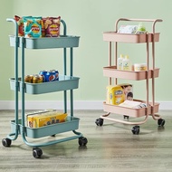 High Quality 3Tier Trolly with handle home Trolly storage Multifunction Storage Trolley Rack Office Shelves Home