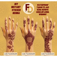 DIY INSTANT STICKER HENNA-WATERPROOF-tahan sehingga 72jam