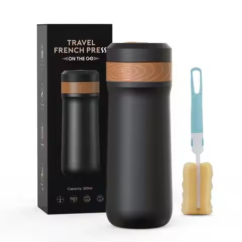 Portable Coffee Maker Stainless Steel Insulated Coffee Press Car Travel French Press Tea Maker Coffe