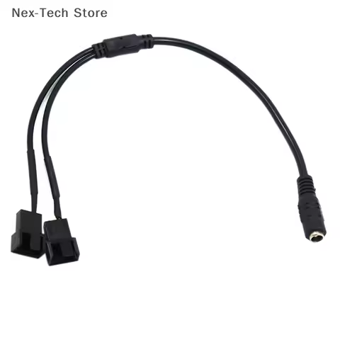 1Pcs 12V 4 Pin 2 Way Power Adapter Cable DC 5521 To 4Pin PWM Computer PC Router Fan