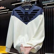 FGD | เสื้อคลุมแขนยาวคอปกสีบล็อกผ้าฟล็อกกิ้งต่อชิ้น