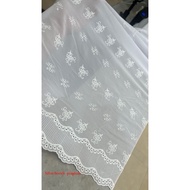 Sifon Bordir ( Chiffon Embriodery /Kebaya Putih /Kebaya Bali Putih Polos /Kain Sifon Kebaya Choice