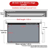【COD】 60-150 inch Electric Projector Screen with remote control Projector Screen for wall roll on wi