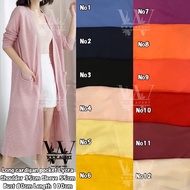 Pocket Long cardigan labuh cotton / muslimah cardigan murah