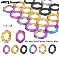 LEMONTRE Bike Bolts Washers, 4 Colors RISK Stem Bolts Washers,  M5 M6 Titanium Alloy Parts Outdoor C