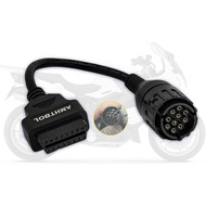 Kabel Penyesuai OBD2 untuk Motosikal BMW, Penyambung 10 Pin ke 16 Pin, Sesuai untuk Motosikal BMW da