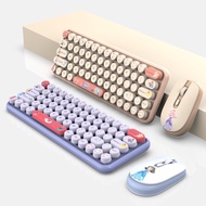 Aesthetic Wireless Keyboard Mouse Combo Minimal Cute Keyboard Silent Office Keyboard for Laptop