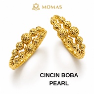 MOMAS CINCIN BOBA PEARL 5D Emas 916 Original Cincin Emas 916 Tulen Cincin Emas 916 Original Emas Mur