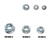 Nuts FLANGE MUR HAT M6 BOLT 10 M8 BOLT 12 M10 BOLT 14 ORIGINAL