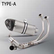 For YZF MT07 MT-07 FZ07 full Motorcycle Exhaust System Escape Slip On Front Tube Link Pipe Close 51 