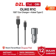 DZL - OLIKE R1C Saver 1SET Car Charger + 12W Type C Data Cable 2 Port Fast Charging Original
