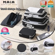 Set of 3/4/5/6 Compression Packing Cubes Expandable Travel Luggage Organizer Suitcase Storage Bags