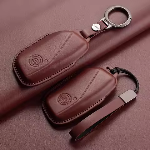 Cowhide Leather Car Key Case, Fob for BMW F11 E87 F10 X1 X3 X4 X5 X6 G20 G30 1 2 5 G60 7 series 525 