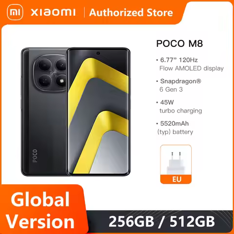 Mobile POCO M8 5G Global Version Smartphone Snapdragon® 6 Gen 3 6.77" Flow AMOLED display 5520mAh ba
