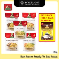 Ready to eat San Remo La Pasta Macaroni Cheese Alfredo Mushroom Onion Sour Cream & Chives Mushroom &