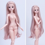 60cm Bjd Doll 21 Movable Joint 3D Eye Detachable Hair Cover 13 Girl Fashion Dress Up Nude Mid-length