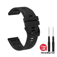22mm 26mm Quick Fit Silicone Strap For Garmin Fenix 8/7/7X/6/6X Pro/5/5X Plus Replacement Watch Band
