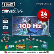 PC Monitor 24 Inch Curve 100Hz Refresh Rate FHD VA Panel LED Computer Monitor