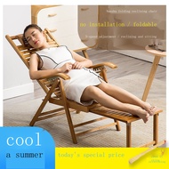 ✤◑✉Bamboo Chair Folding Lunch Chairs Adult Household Nap Chairs Chairs The Balcony Rocking Chair Man