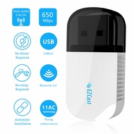 Ezcast Wireless USB WIFI Adapter 5G/2.5G Bluetooth 4.2 Dual Band AC 600Mbps