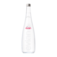 เอเวียง น้ำเเร่ ในขวดแก้ว จากฝรั่งเศส 750 มิลลิตร - Evian Water Glass Bottle imported from France 750ml