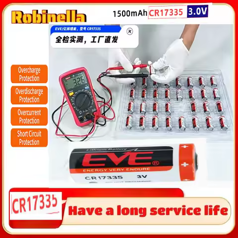 CR123A 3V 1400mAh LiMnO2 Lithium Battery for Gas Alarm Fire Alarm Equipment Healthcare Equipment Dig
