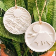 兩用擴香石 吊牌 杯墊 日式海浪/富士山 聖誕節交換禮物