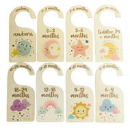 FLITY5 7/8Pcs Label Assortment Baby Closet Divider Wood Cartoon Infant Wardrobe Divider Nursery Deco