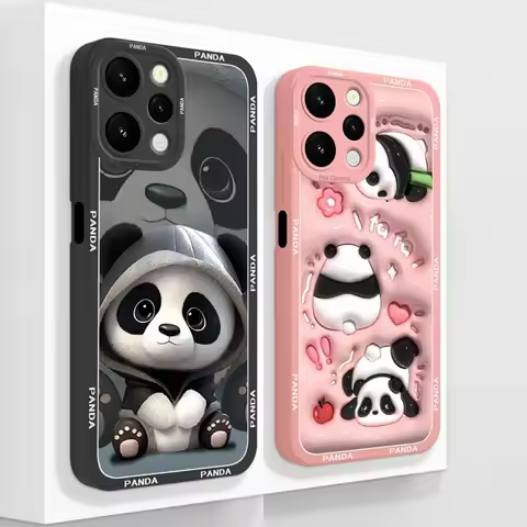 Cute Panda Case For Redmi 12 Phone Cover For Xiaomi Redmi12 4G 5G Back Funda Upgrade Liquid Silicone