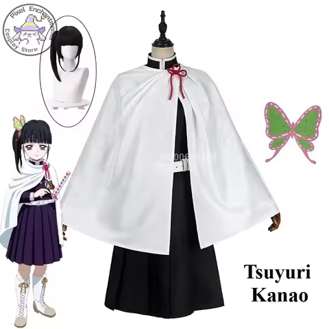 Popular Anime Cosplay Tsuyuri Kanao Costume For Women Role Play Kisatsutai Uniform Wig Christmas Par