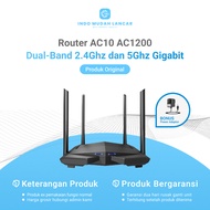 Tenda AC10 AC1200 MU-MIMO Dual-Band Gigabit Router 4 Antennas Used Original Bonus Adapter