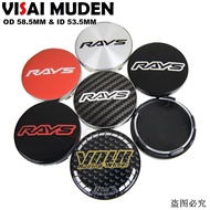4PCS OD 58MM / ID 53MM Wheel Cap VOLK RAYS Emblem Wheel Center Hub Cap Rim Cover Cap