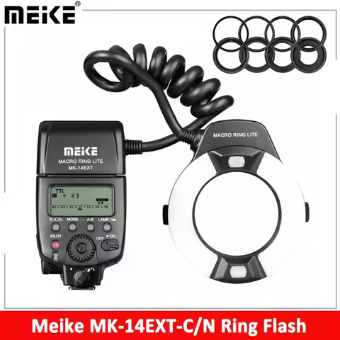 MEIKE MK-14EXT Ring Flash E-TTL Macro LED Ring Speedlite for Canon 550D/ 760D/ 750D/ 1100D for Nikon
