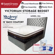 Victorian Bed Frame 1224 | Frame + 12" Mattress Bundle Package | Single/ Super Single/Queen/King Storage Bed | Divan Bed