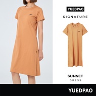 Yuedpao Signature Dress Summer ผ้าหนาทรงสวย ยับยากรีดง่าย เสื้อยืดเปล่า ชุดเดรส สี Sun Set