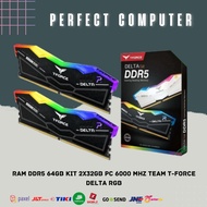 Memory DDR5 64GB Kit 2x32GB PC 6000mhz Team T-Force Delta RGB