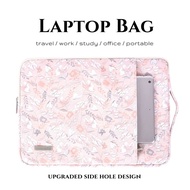 Upgrade Laptop Bag Briefcase For 11"12"13"14"15"inch 12 inch Flowers Computer Notebook Bag Waterproof Anti Fall Message Bag with Telescopic handle Pouch