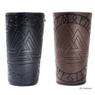 fol Men Medieval Armor Archery Bracer Leather Gauntlet Wristband for Costume Party