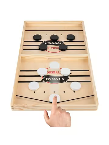 1 Set Wooden Desktop Quick Ice Hockey Game Toys Vs Human Slingshot Ice Hockey Game Wooden Board Fami