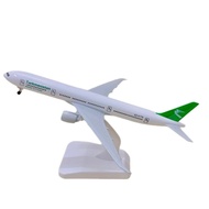 Turkmenistan B777 Diecast Airplane 20 cm/8 inches with Landing Gears and Display Stand Collectibles