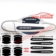 - sticker stiker pelindung handle pintu mobil avanza sticker karbon 3d - karbon putih merah