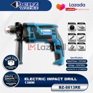 Benz Werkz mesin bor listrik impact tembok beton 13mm bolak balik dengan variable speed - Bor Impact drill 13mm BZ-8813RE - Mesin bor tangan bisa besi beton tembok kayu 13mm