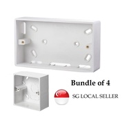 [Bundle of 4] 2Gang 1Gang Switch Socket Surface Mounting Box Standard Size White