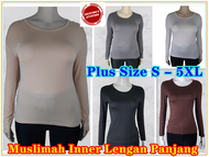 MBS 8075 Plus Size S - 5XL Baju Inner Lengan Panjang Muslimah Inner Wear
