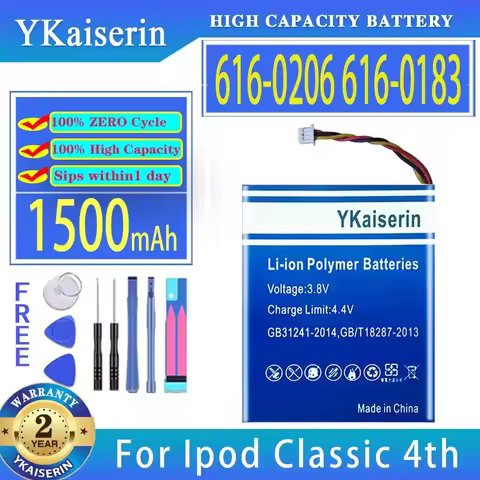 For Apple Ipod Classic 4th gen/Photo U2 A1059 20 40GB 616-0206 616-0183 1500mAh Mp3 Player Battery -