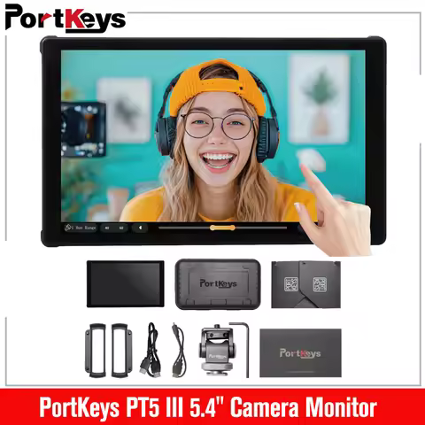 PortKeys PT5 III 5.4" 800 Nits HDMI 4K30P Camera Monitor with Color Grader, Touchscreen Camera Field