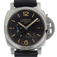 沛納海 Luminor 1950 GMT 腕錶 OP7122 PAM01537 不鏽鋼 x 橡膠錶帶 黑色 自動上鍊 動力儲存 黑色錶盤 男士 [二手]